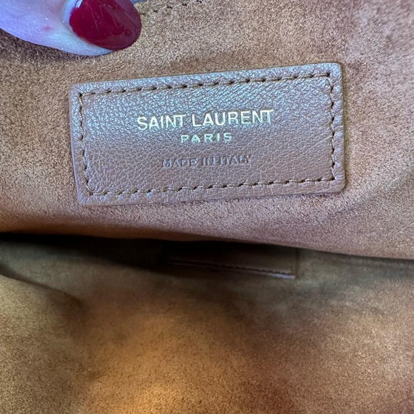 Saint Laurent Rive Gauche Zip Clutch Calfskin Camel NWOT COA - Picture 10 of 14